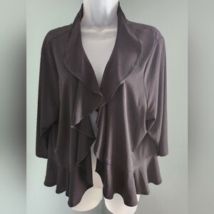 dressbarn Black Ruffled Sweater